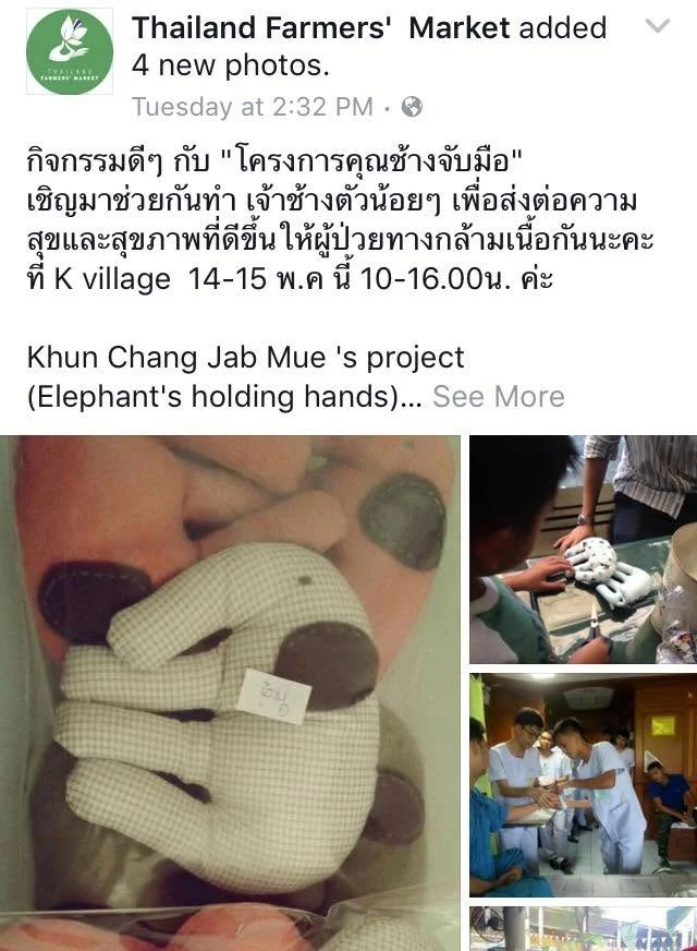 ภาพจิตอาสาคุณช้างจับมือ