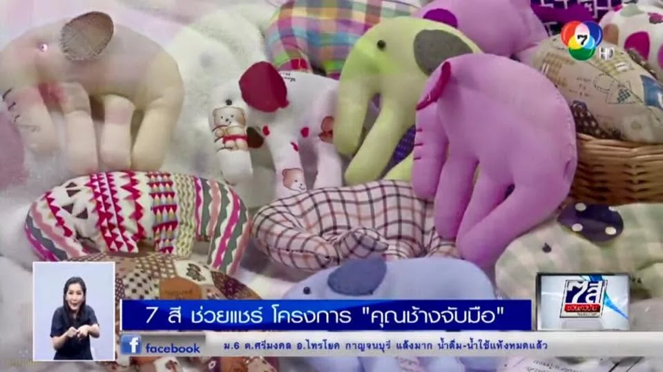 ภาพจิตอาสาคุณช้างจับมือ